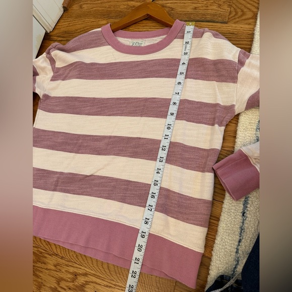 J.Crew Vintage cotton terry relaxed-fit pullover in rugby stripe size XS - Picture 10 of 11